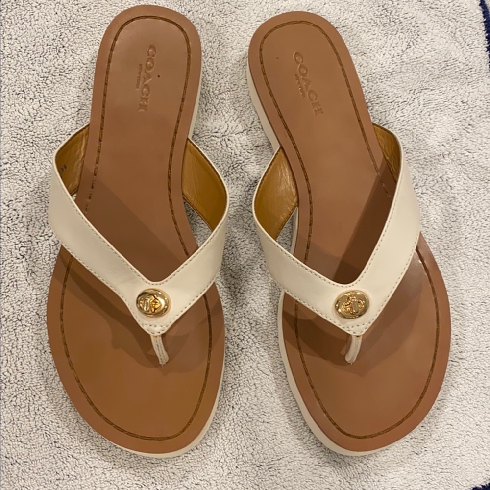 Coach Shelly leather flip flop sandal